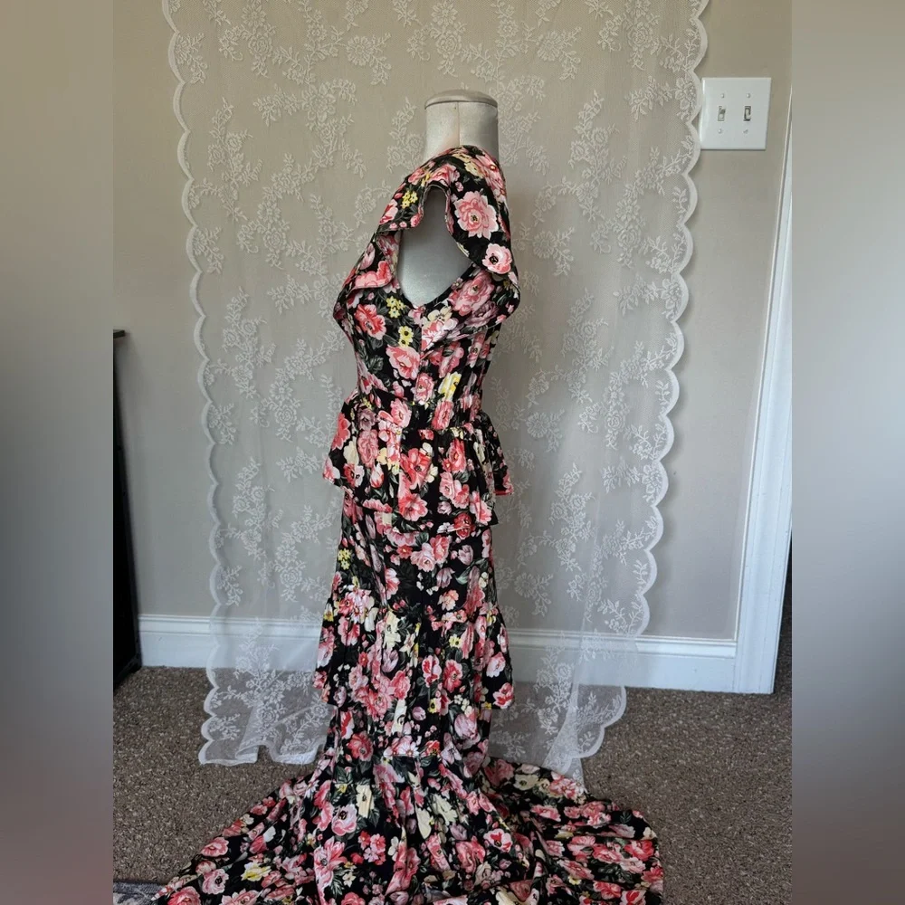 Anthropologie Floral Ruffle Maxi Dress - Picture 3 of 7